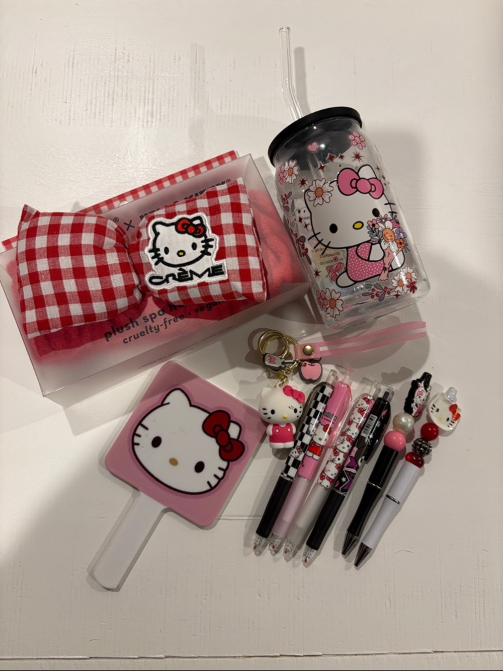 Hello Kitty Pink, Red and Black Party Tumbler & Accessory Gift Set